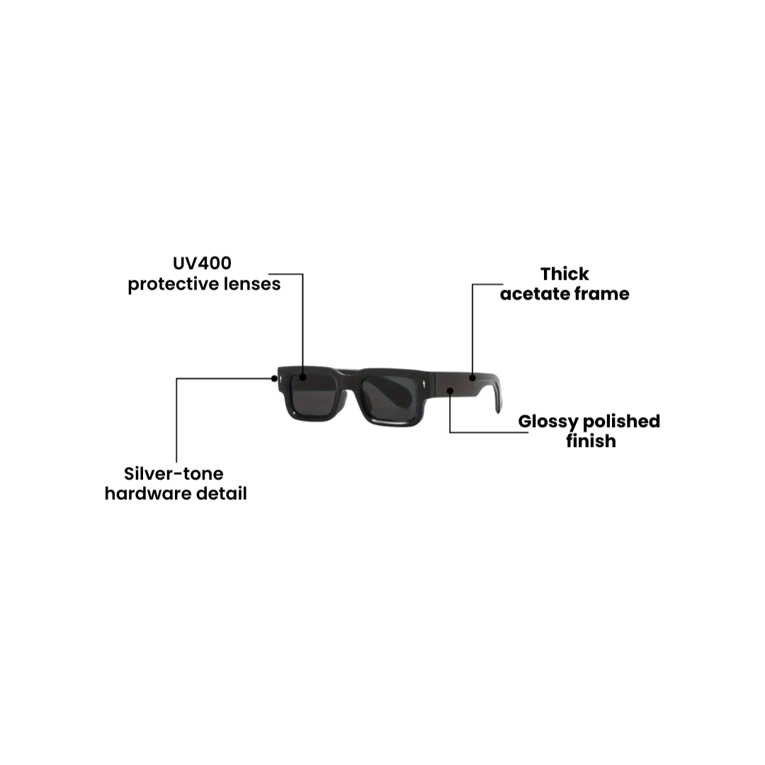 AeroShade All Black Summer Sun Sunglasses