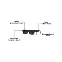 AeroShade All Black Summer Sun Sunglasses